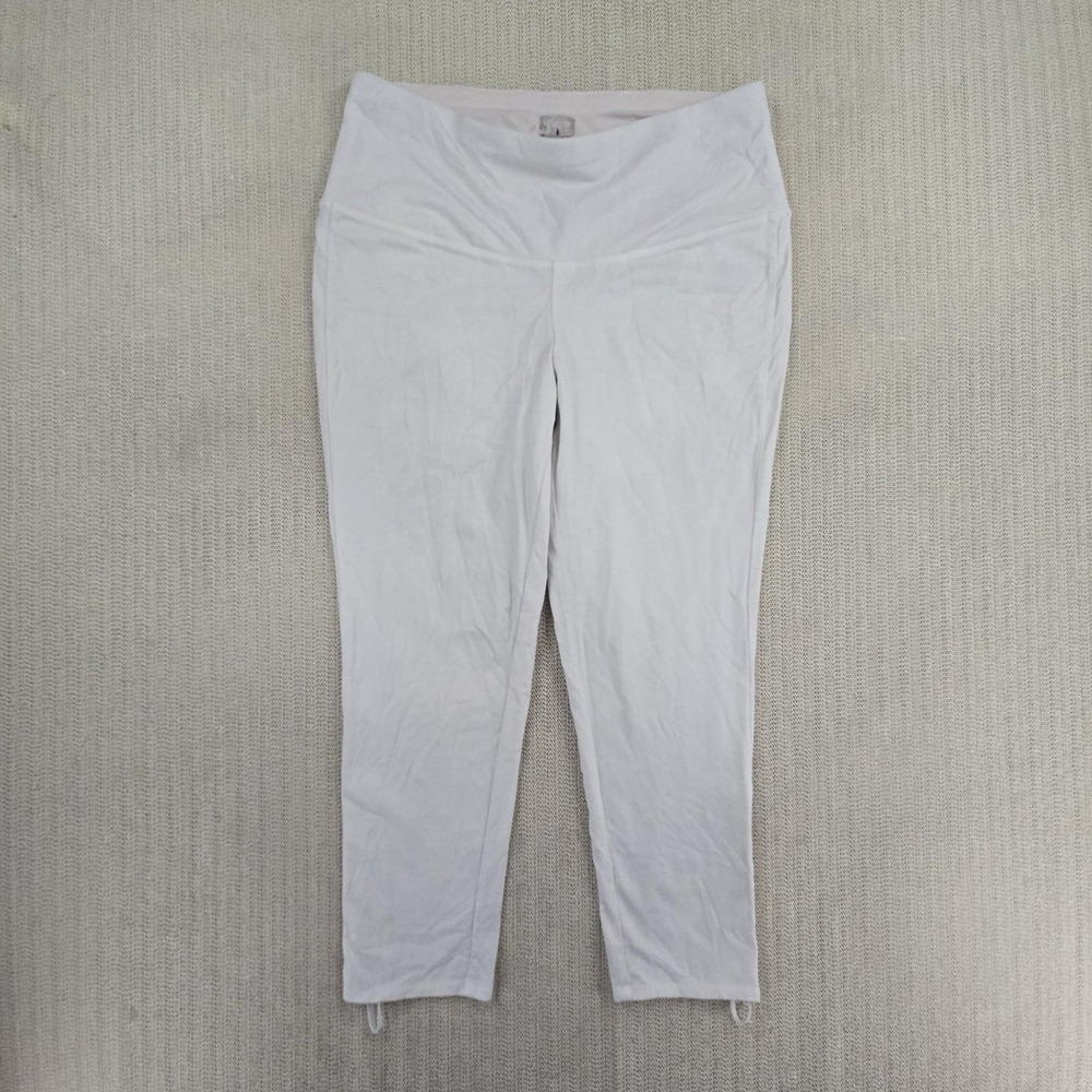 Chico's Zenergy Leggings Womens 12/14 White High Rise Stirrup Stretch Yoga Pants